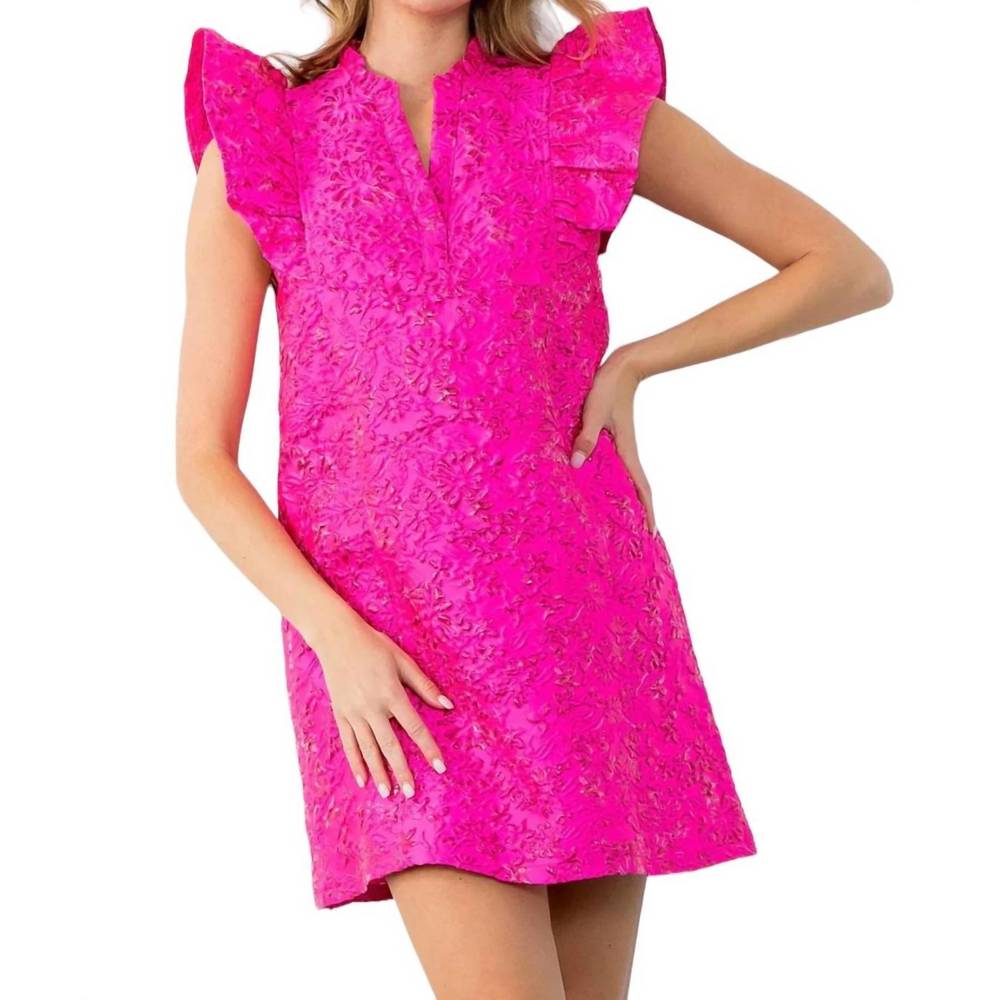 NEW THML flutter sleeve mini dress in pink